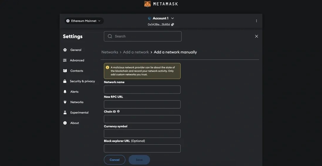 MetaMask添加网络教学